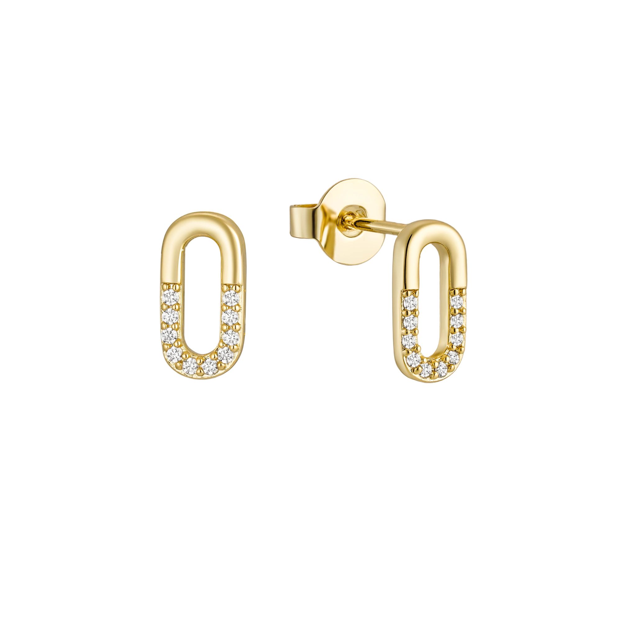 Elegant Dual-Tone Half & Half Earrings