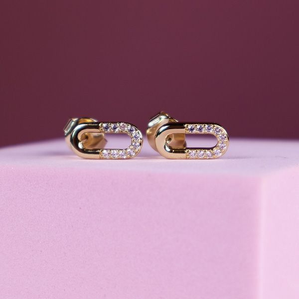 Elegant Dual-Tone Half & Half Earrings