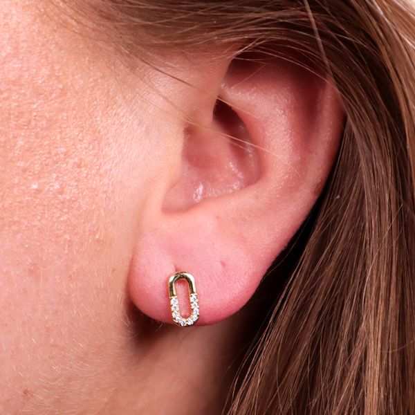 Elegant Dual-Tone Half & Half Earrings