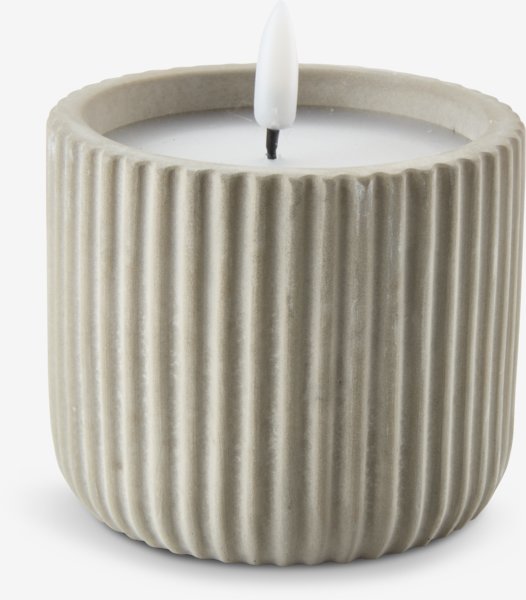 Blockljus ALFRED grå 3-pack