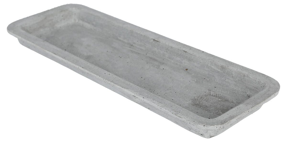 Avlångt betongljusfat för blockljus 35 cm