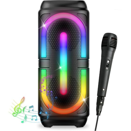 PartyFun Karaokehögtalare med Mikrofon och Ljus