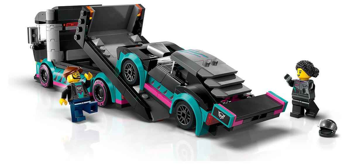 LEGO City Racerbil och Biltransport 60406