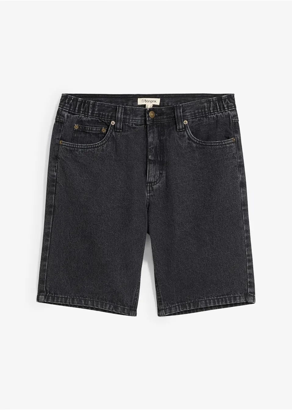 Bekväma svarta jeansbermudas i denim