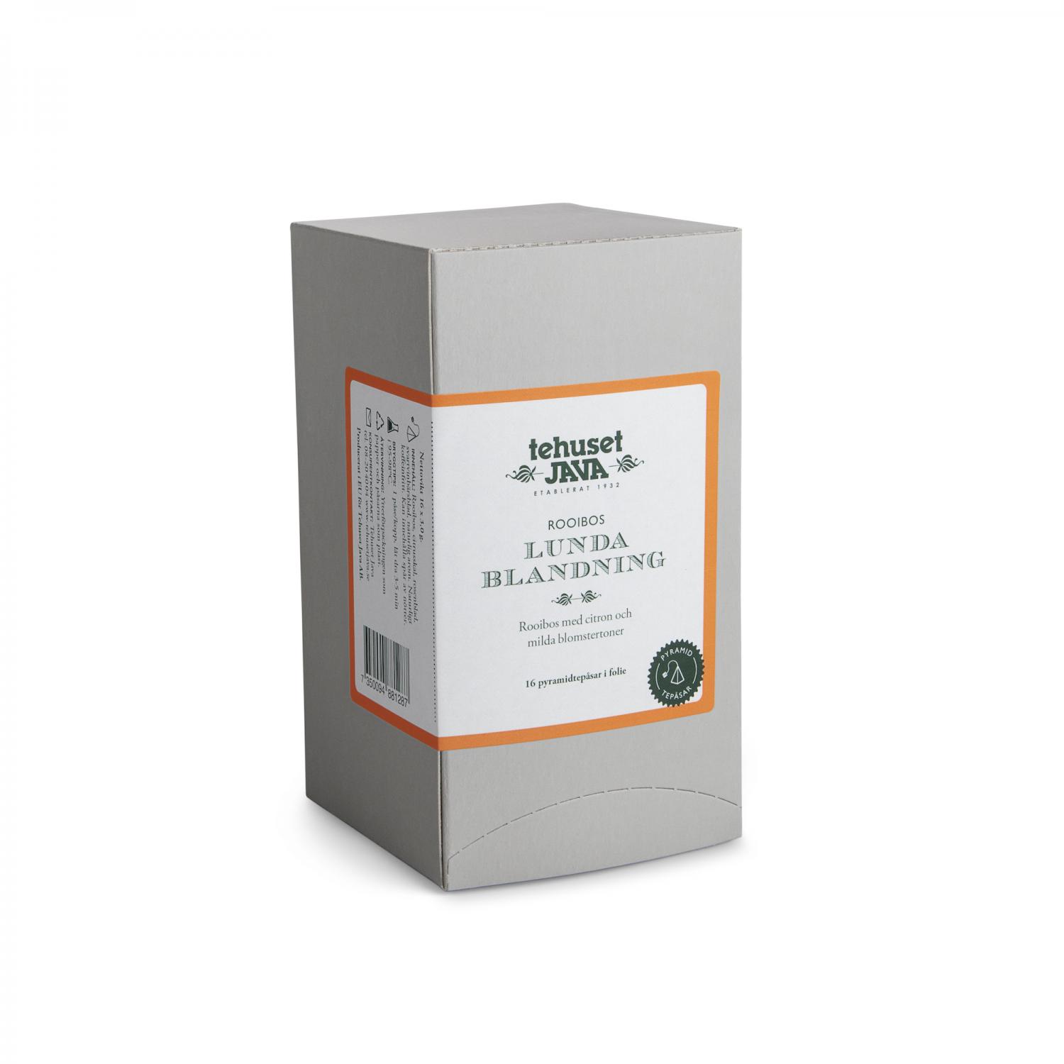 Rooibos Lundablandning 16-Pack Folierade Tepåsar