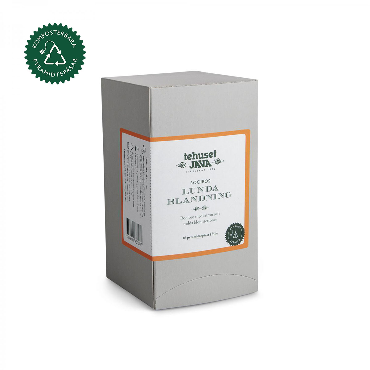 Rooibos Lundablandning 16-Pack Folierade Tepåsar