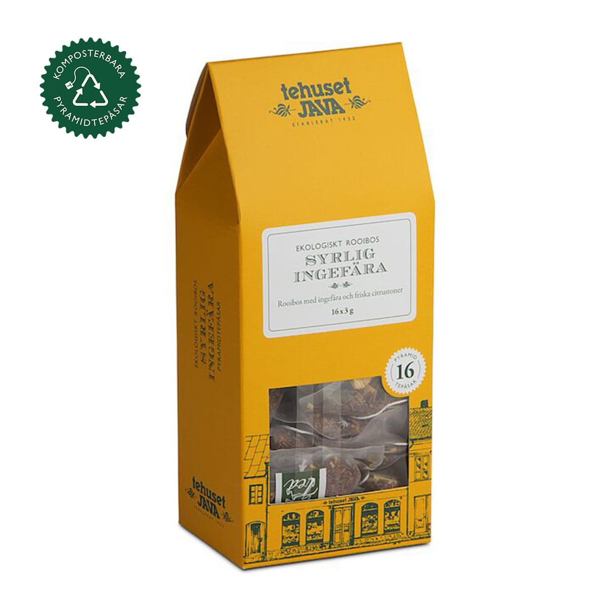 Ekologiskt Rooibos Te med Ingefära 16-pack