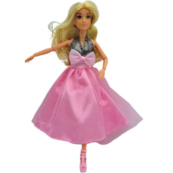 Anlily docka med klänning och smycken