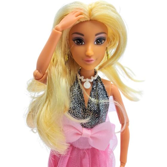 Anlily docka med klänning och smycken