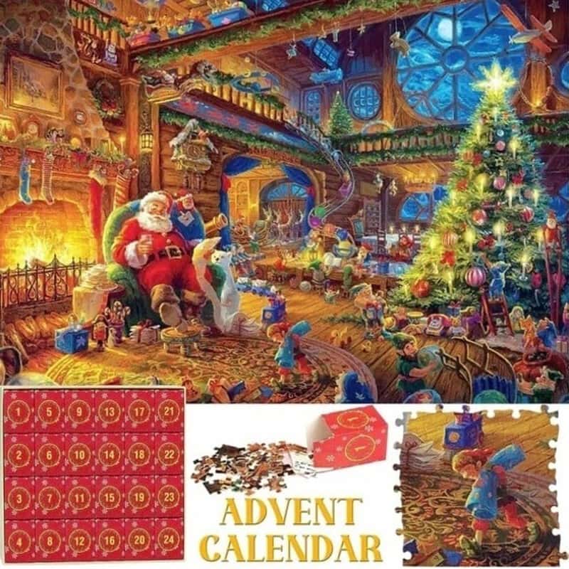 Adventskalender 2025 Pussel Santa i Fåtölj