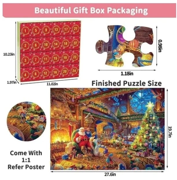 Adventskalender 2025 Pussel Santa i Fåtölj