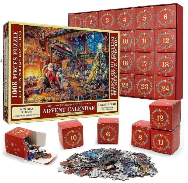 Adventskalender 2025 Pussel Santa i Fåtölj