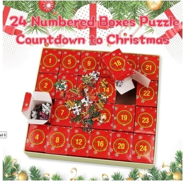 Adventskalender 2025 Pussel Santa i Fåtölj