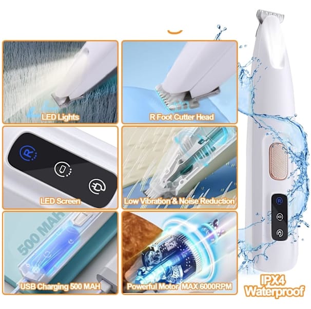 2025 Hundklippare för Tassar med LED-lampa