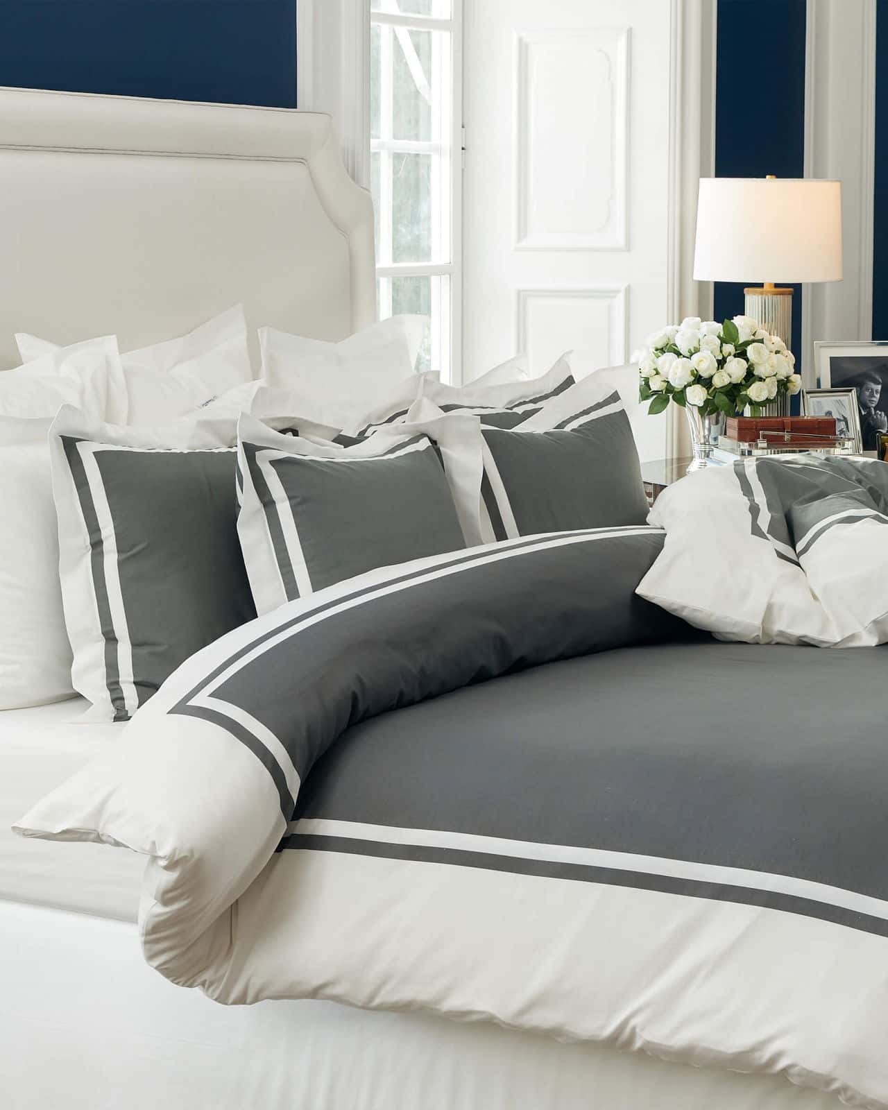 Oxford Påslakanset Grå och Vit