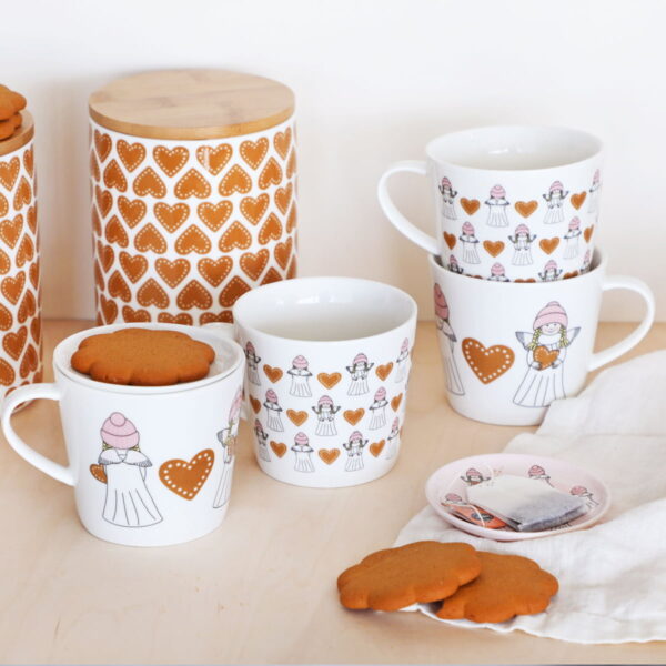 Lattemugg Gul Solfjäder 300 ml