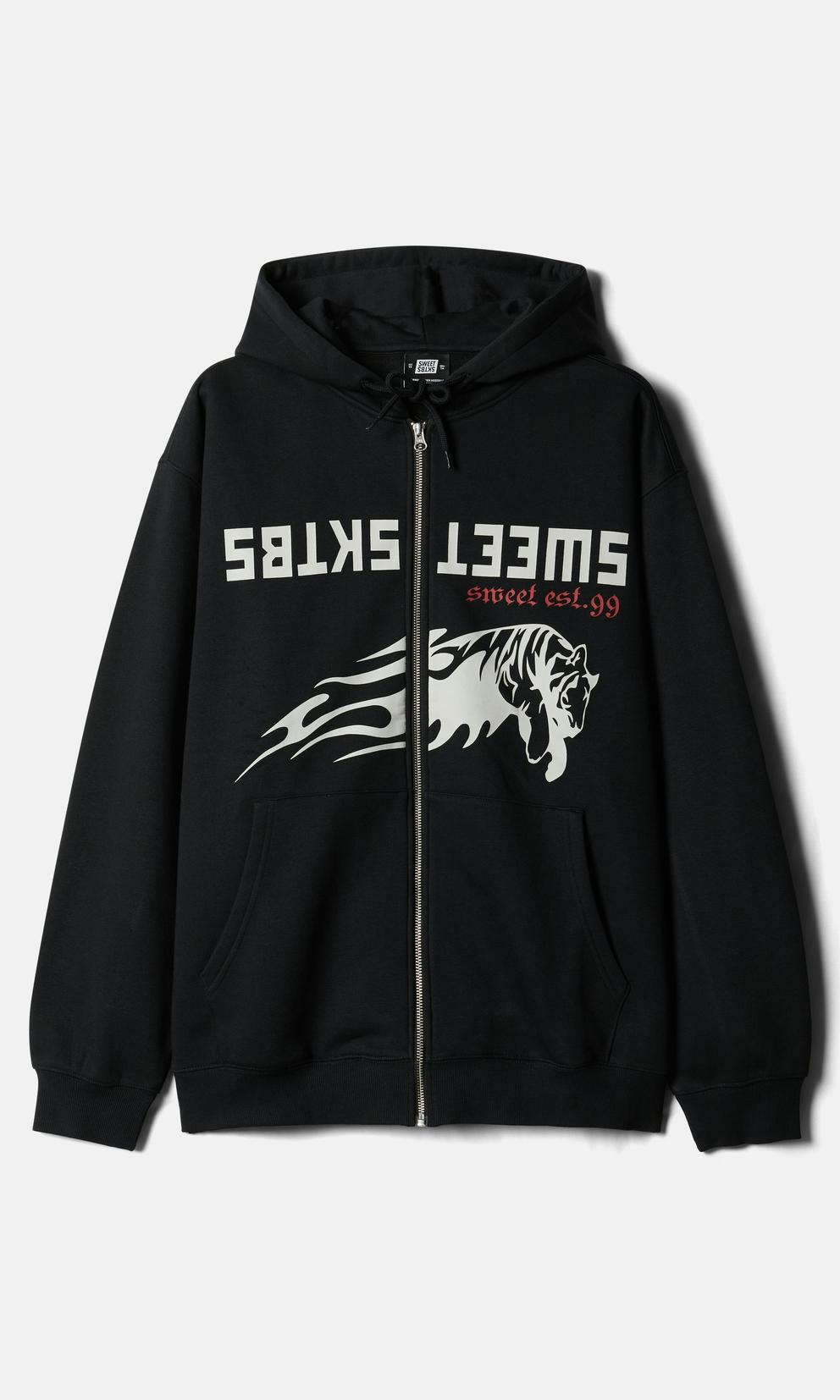 SWEET SKTBS Svart Zip-hoodie Herr