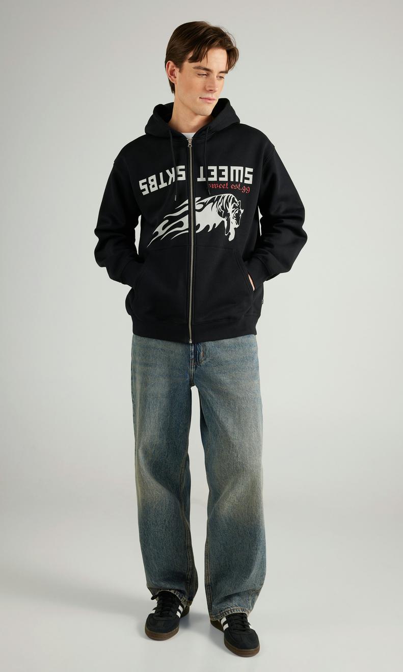 SWEET SKTBS Svart Zip-hoodie Herr