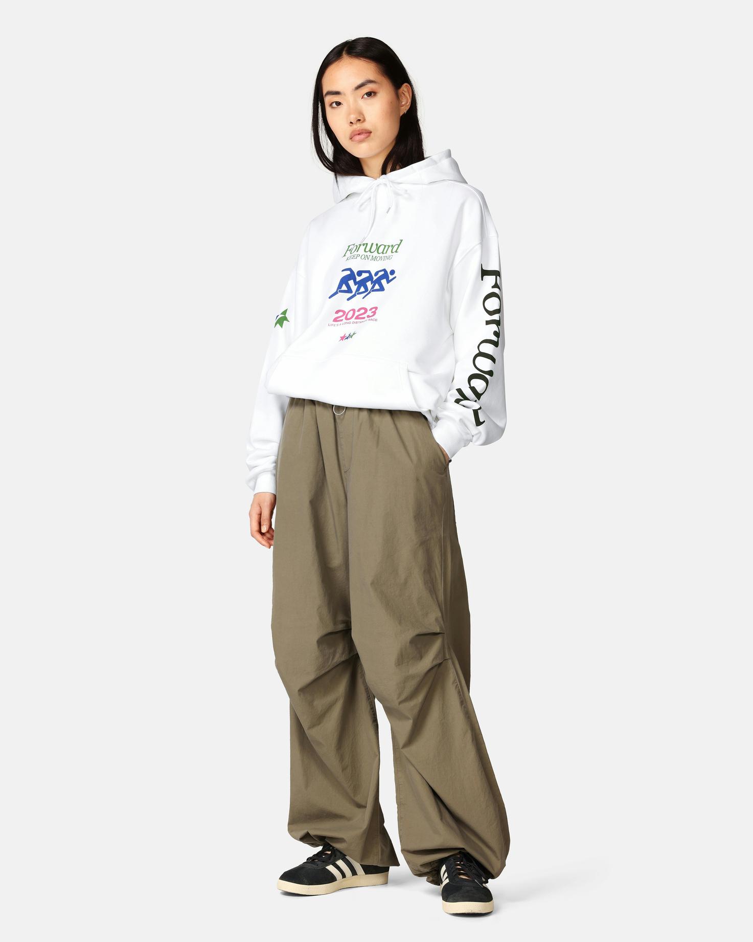 Vit Unisex Hoodie med Tryck