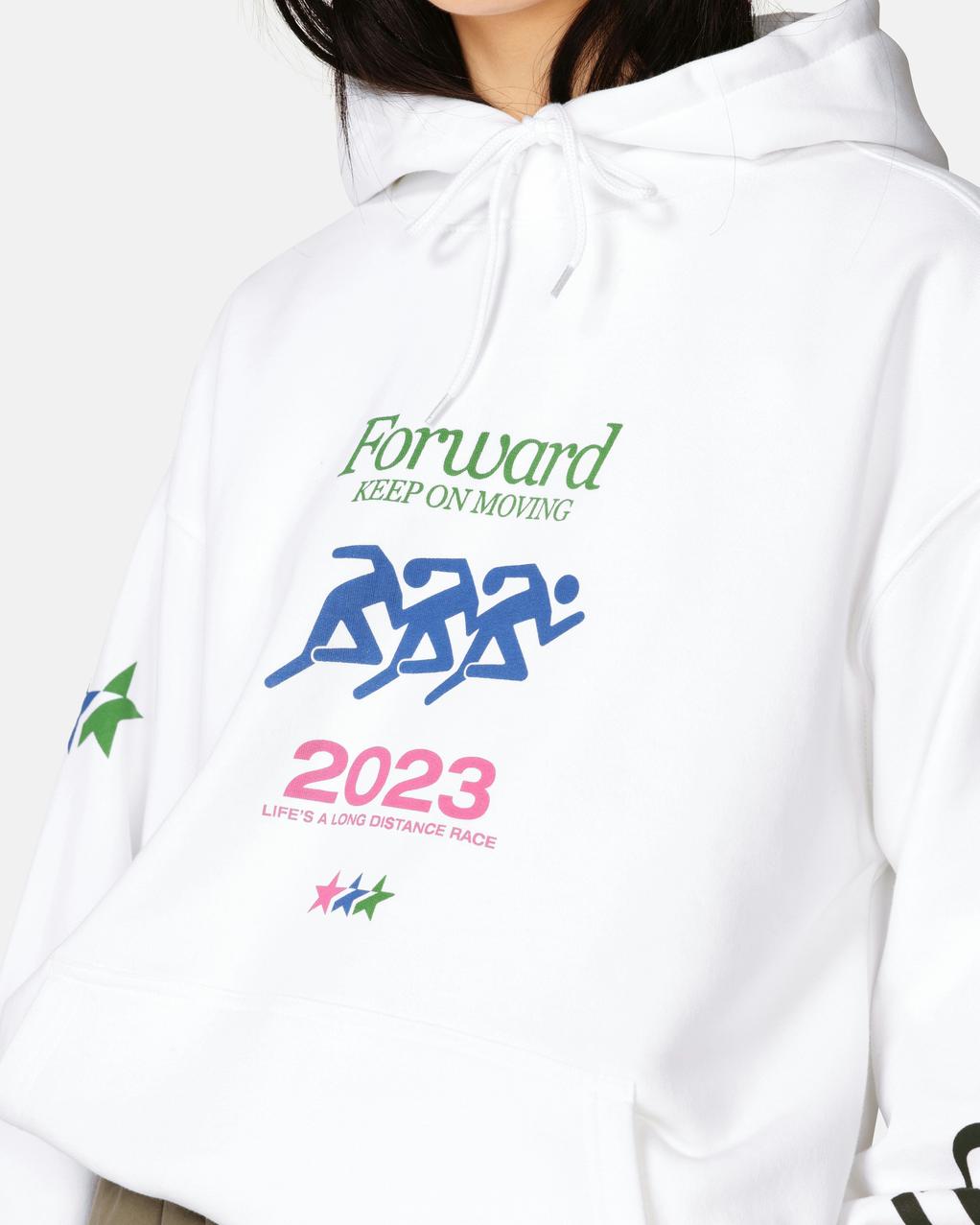 Vit Unisex Hoodie med Tryck