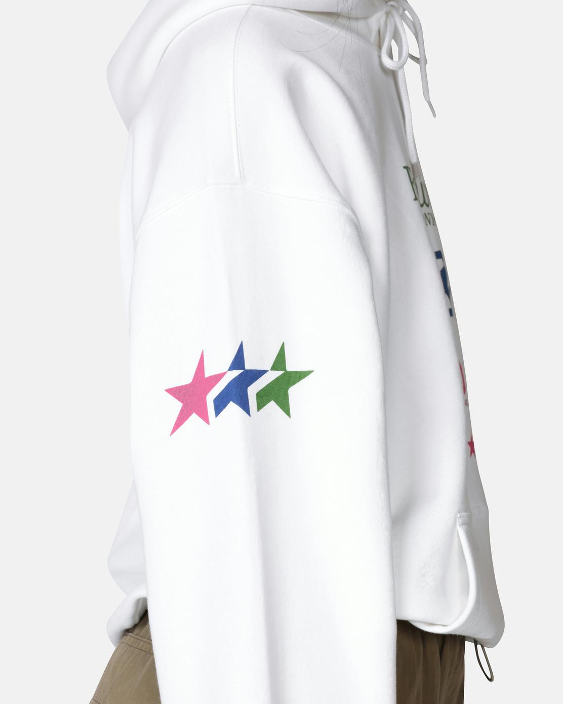 Vit Unisex Hoodie med Tryck