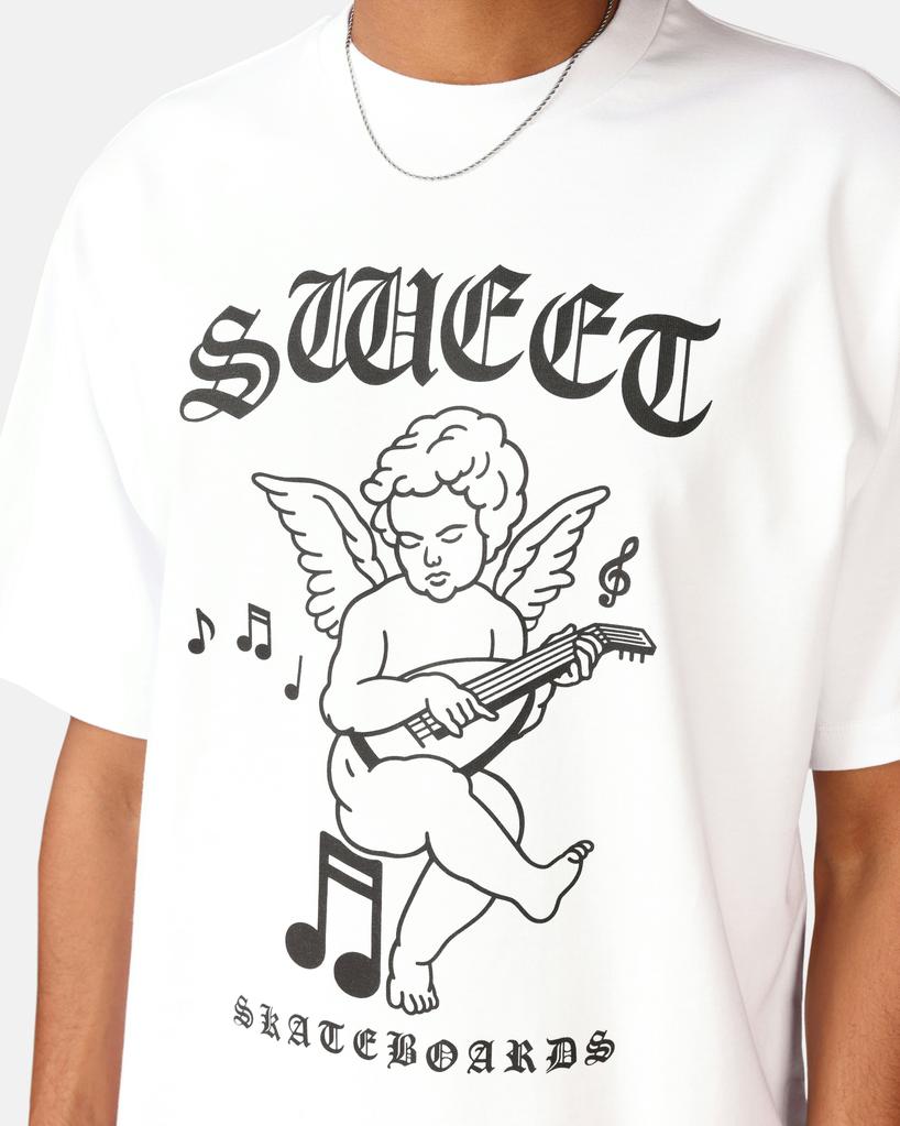 SWEET SKTBS Vit Loose Print T-shirt Herr
