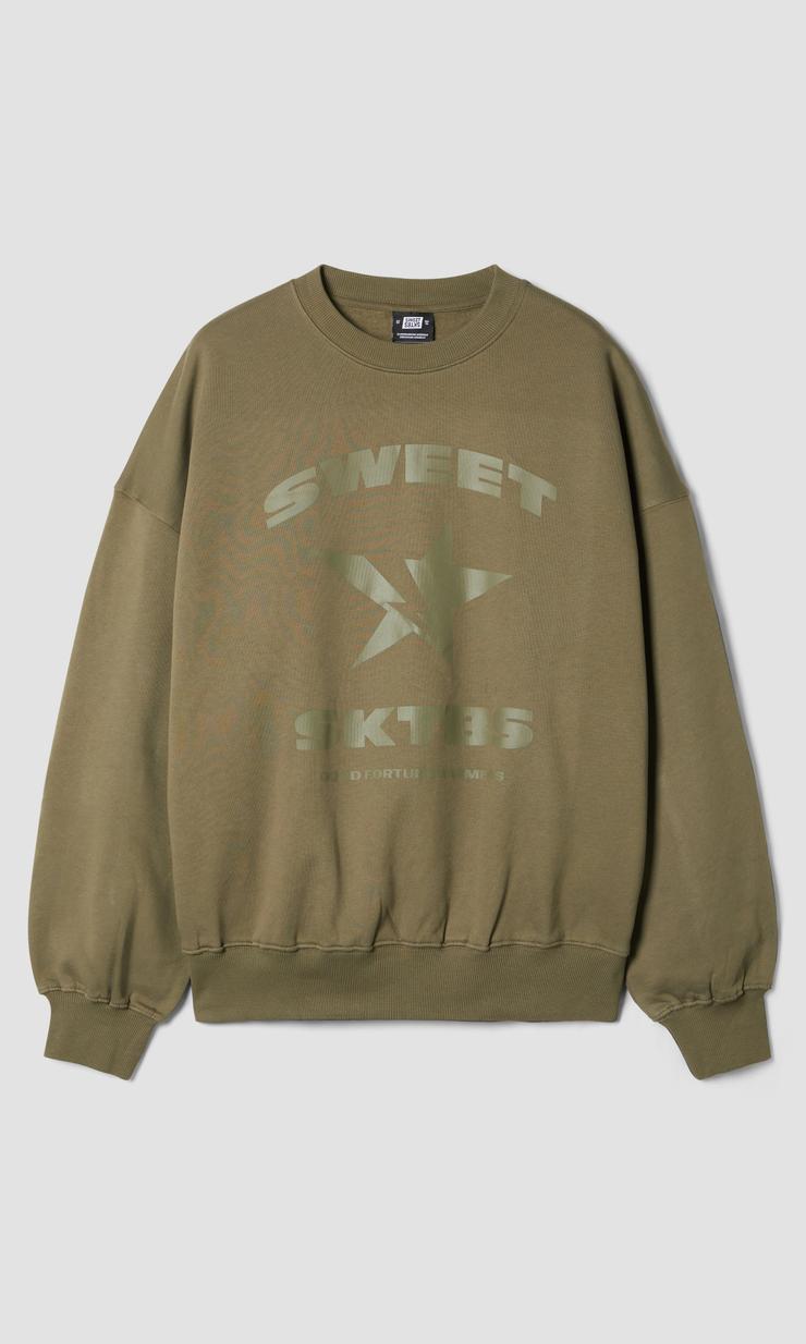 SWEET SKTBS Oversized Sweatshirt Olivgrön Herr
