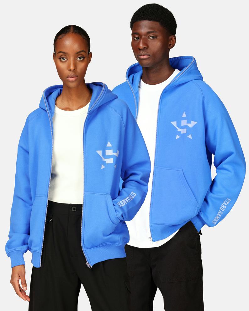 Junkyard Ljusblå Unisex Zip Hoodie