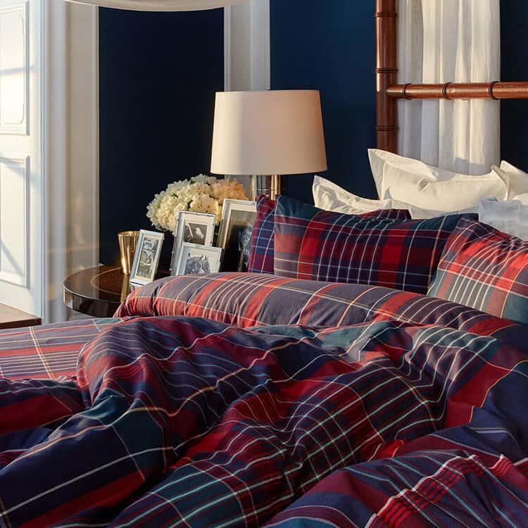 Portofino blått påslakanset i bomull