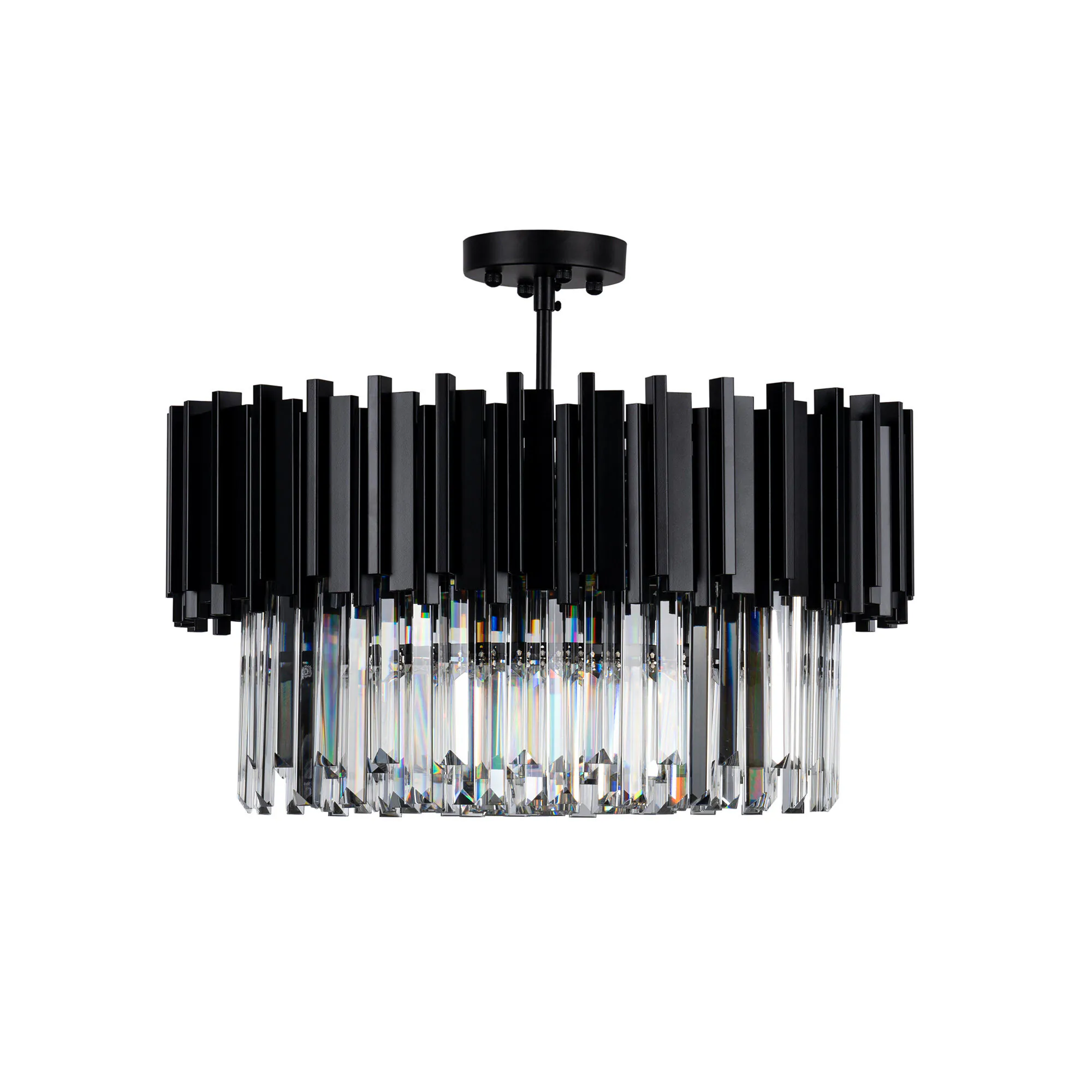 Elegant Kristallampa Monaco Svart 55cm