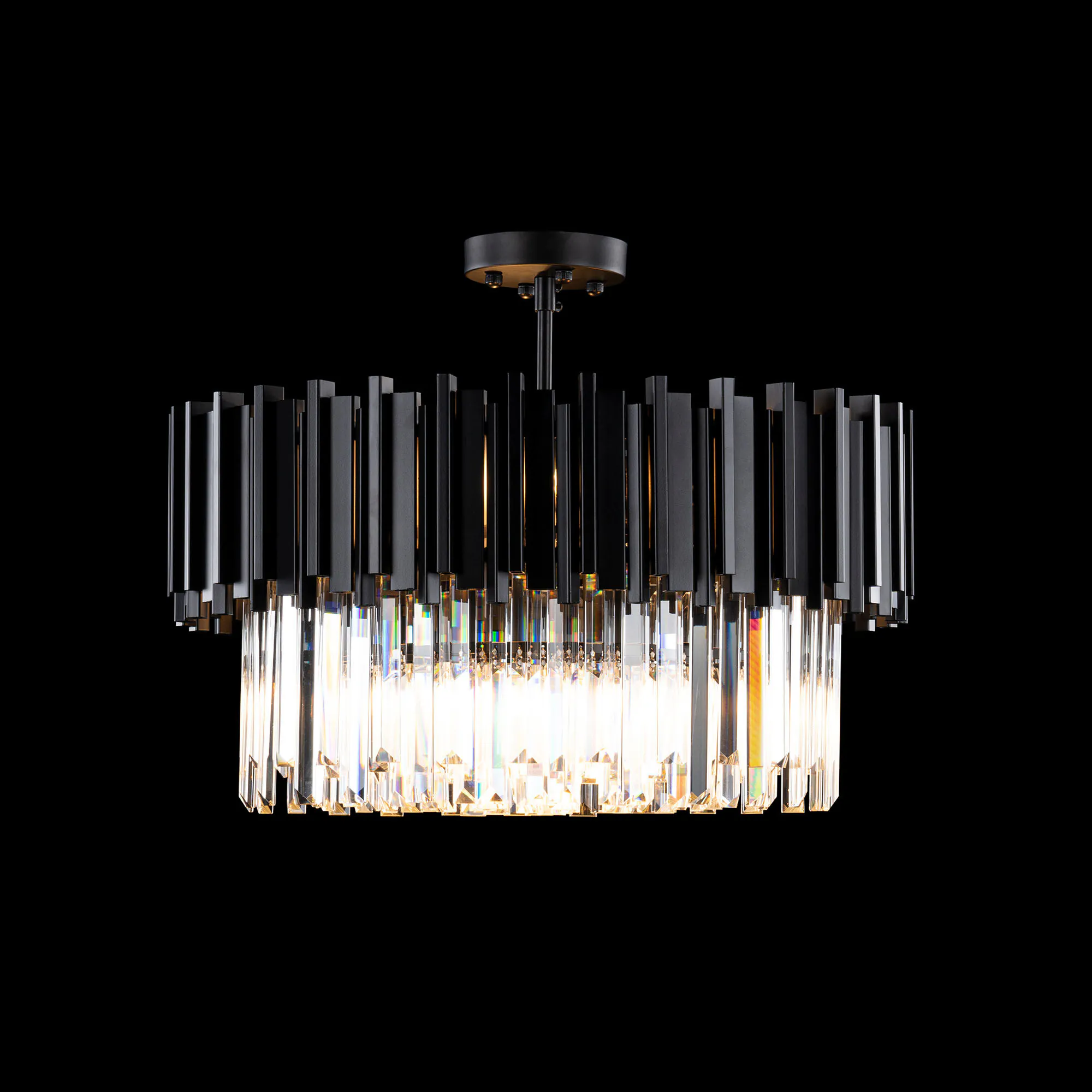 Elegant Kristallampa Monaco Svart 55cm
