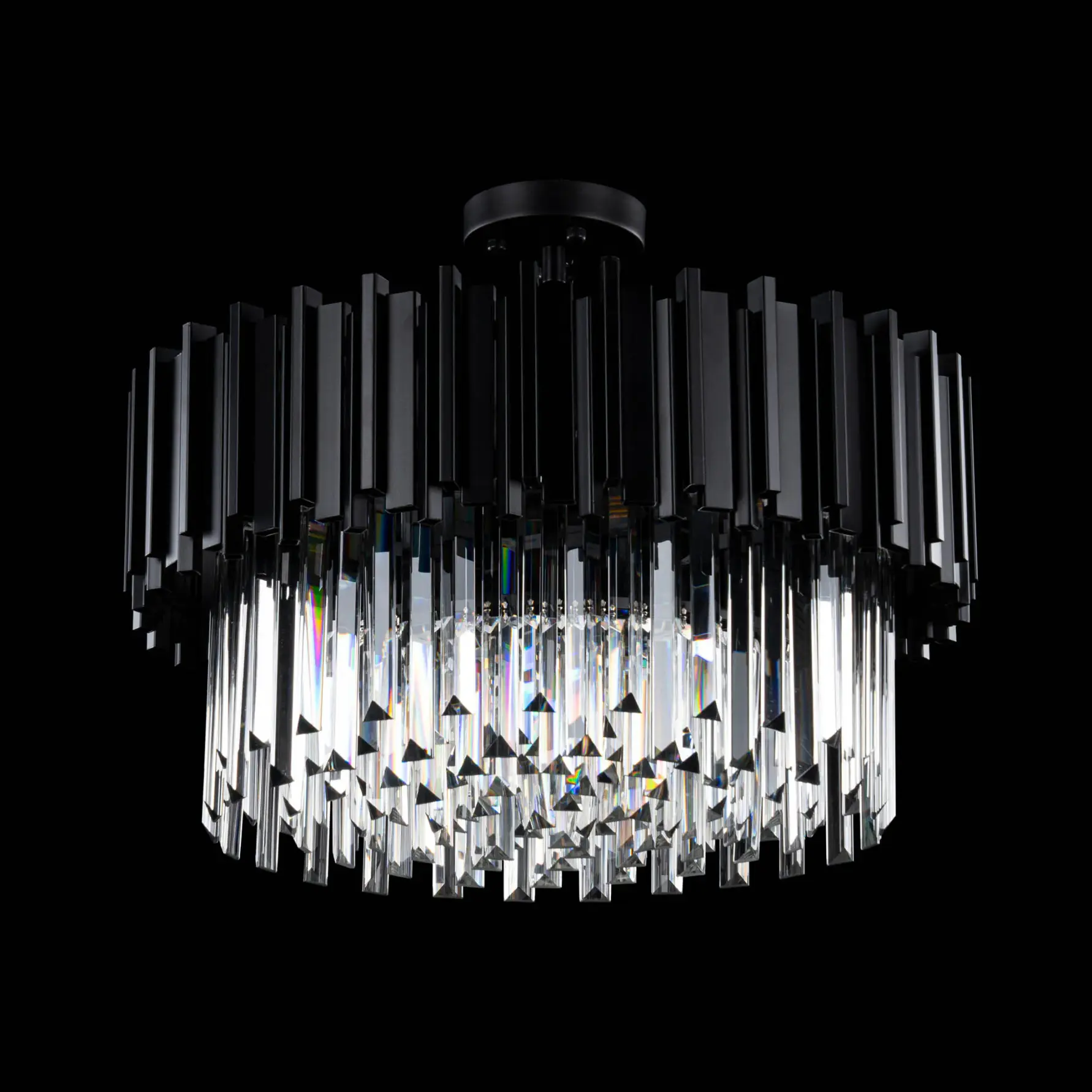 Elegant Kristallampa Monaco Svart 55cm