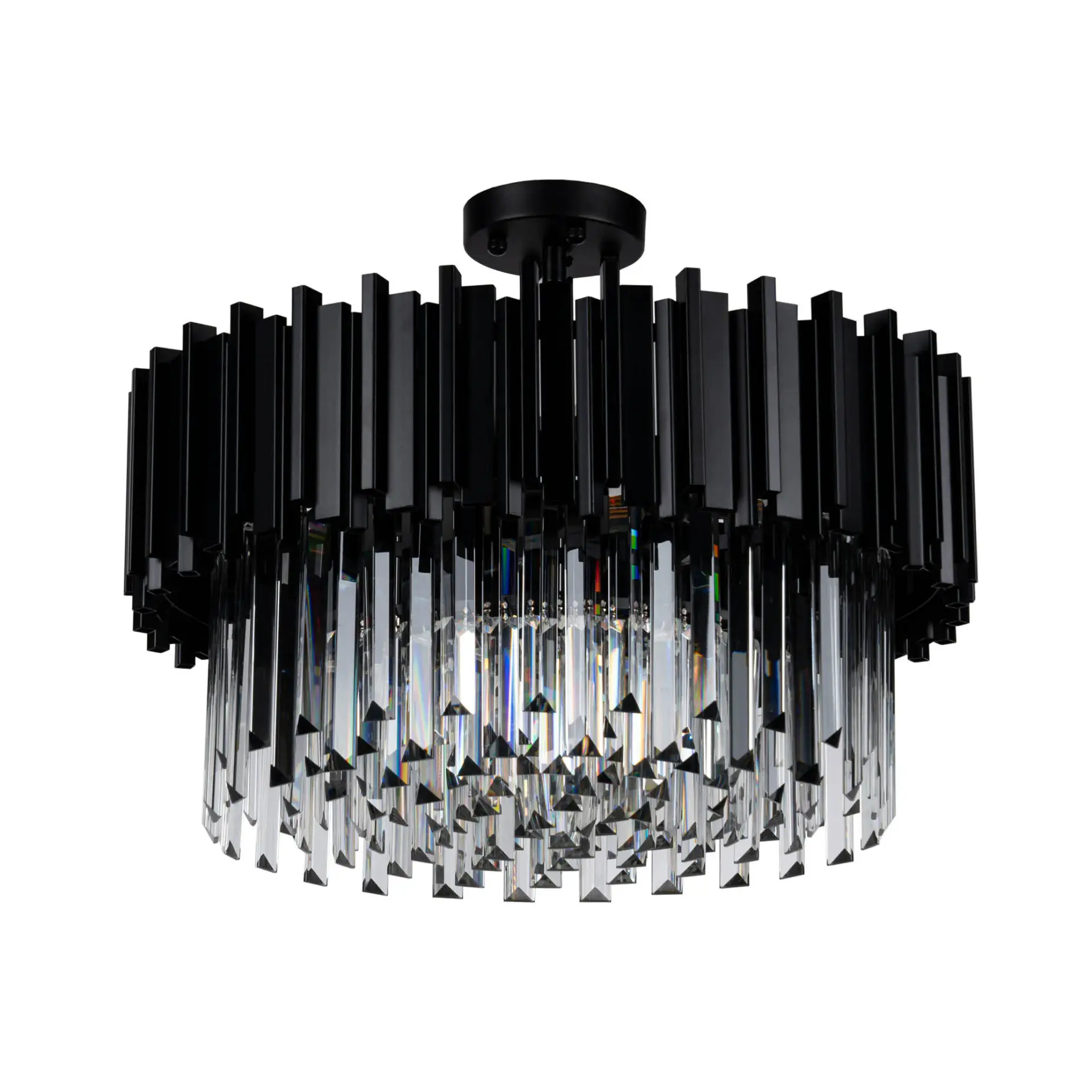 Elegant Kristallampa Monaco Svart 55cm