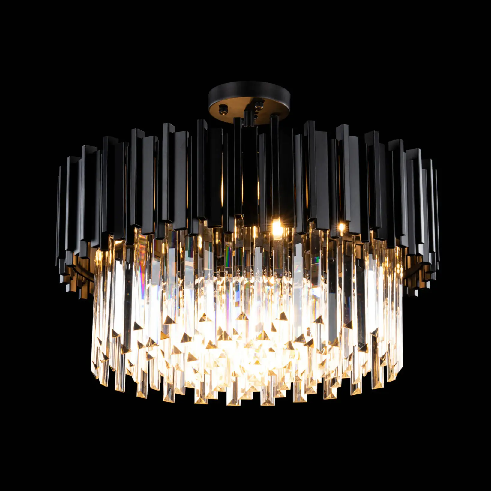 Elegant Kristallampa Monaco Svart 55cm