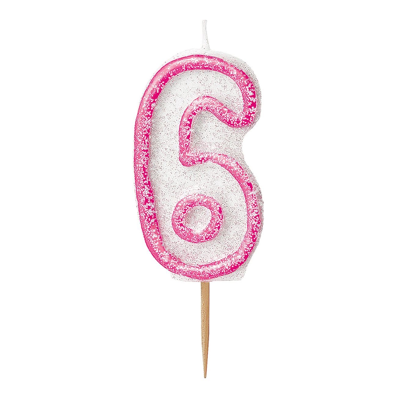 Glittrande Rosa Tårtljus Set