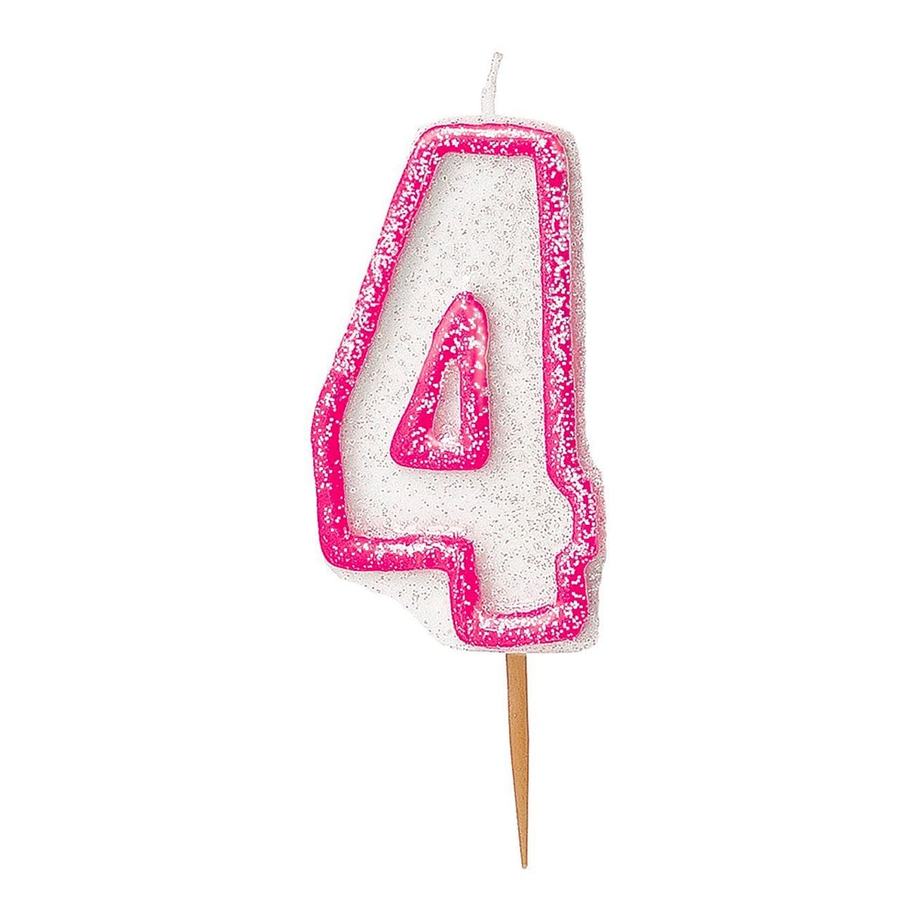 Glittrande Rosa Tårtljus Set