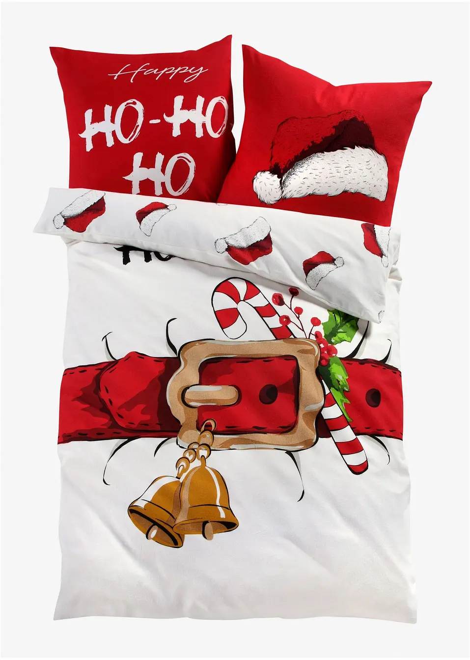 Vändbart påslakanset med julmotiv i bomull