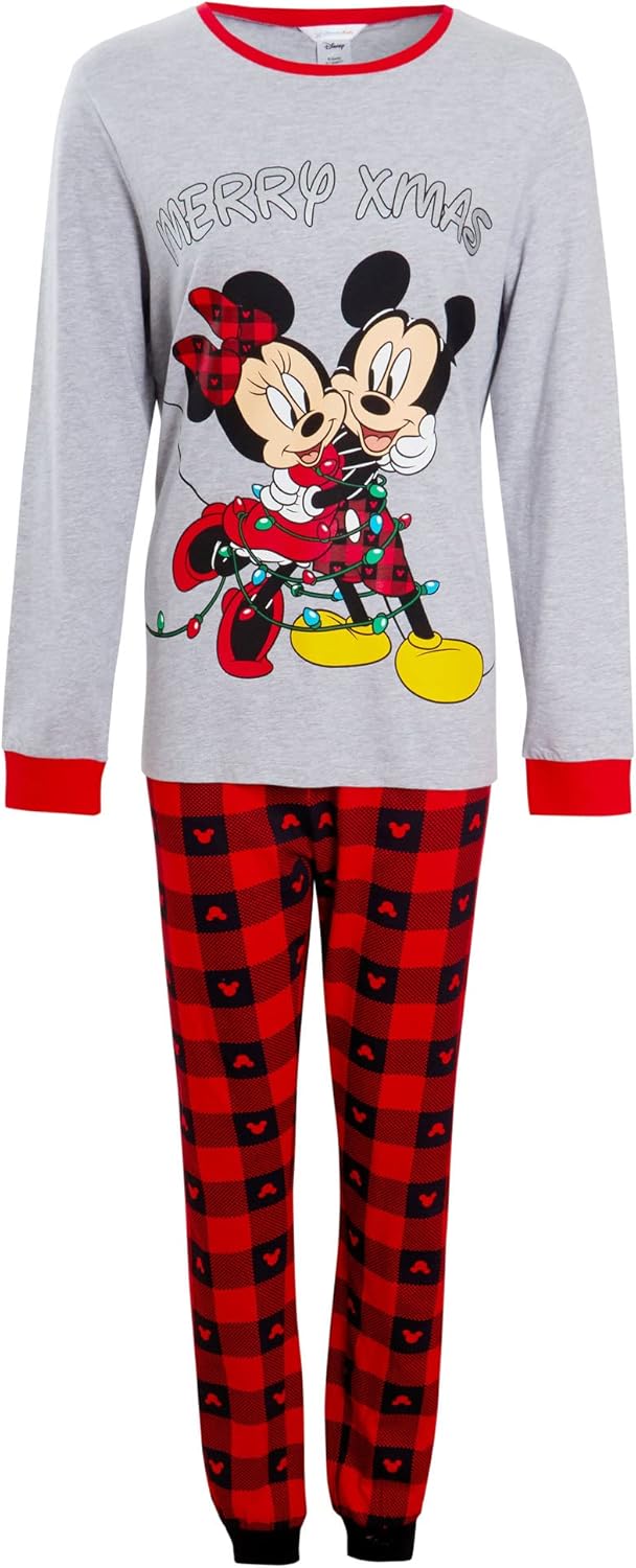 Matchande familj-julpyjamas med Musse och Mimmi