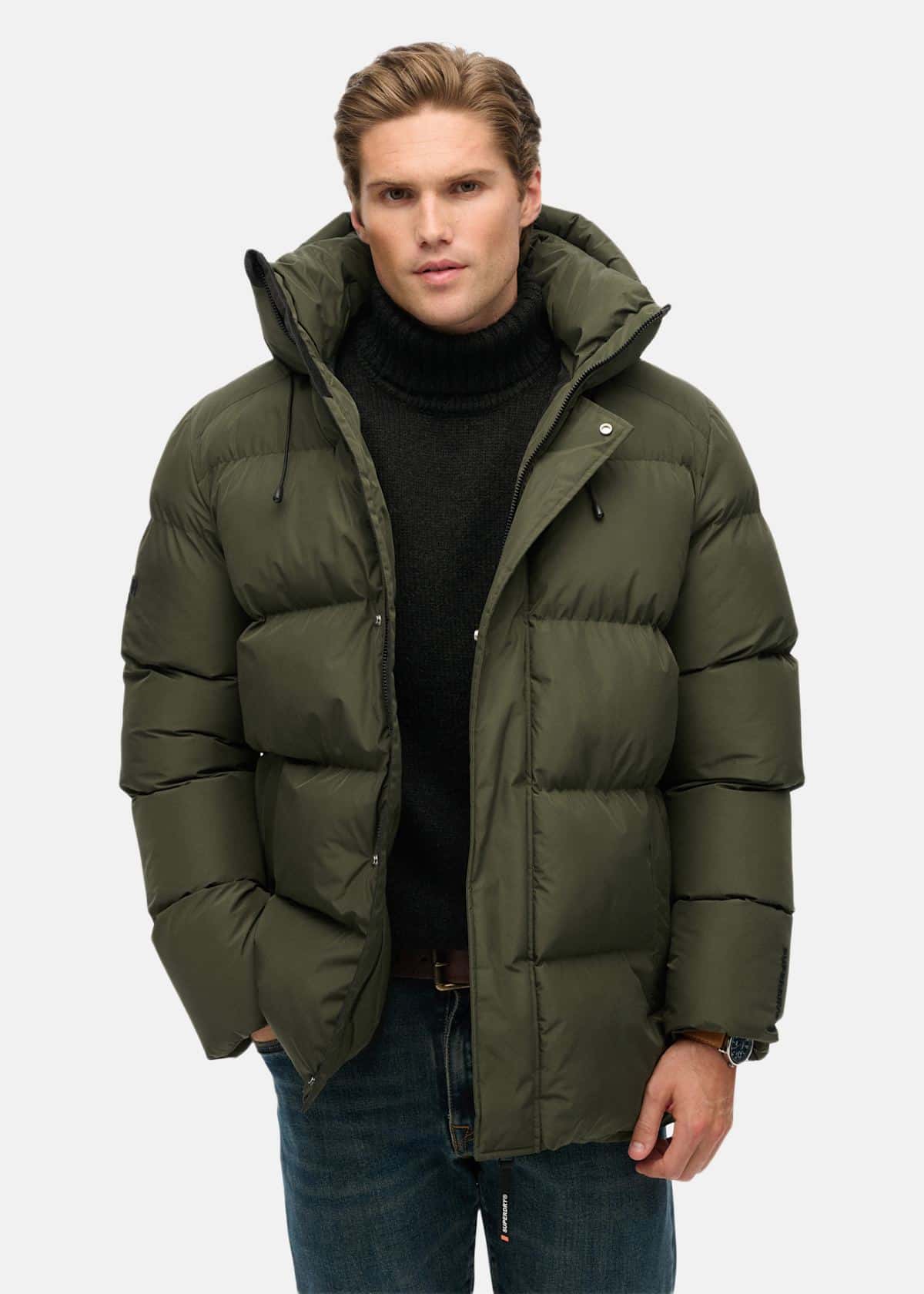 Hooded 5 Baffle Sports Puffer Jacket