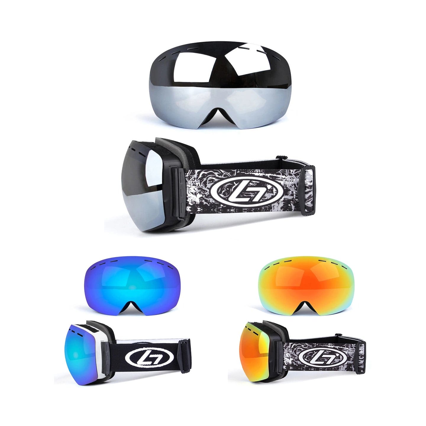 Spegelglas Skidglasögon med UV400 Skydd