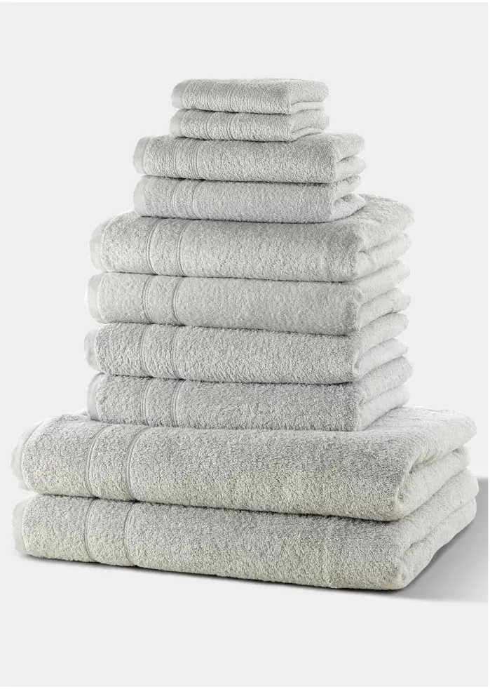 10-pack handduksset i grå nyans