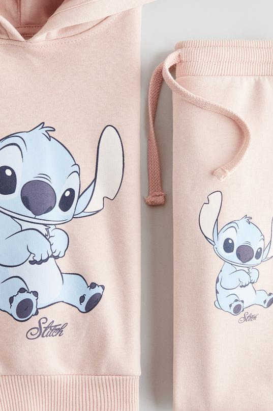 2-delat sweatshirtset med tryck - Ljusrosa/Lilo & Stitch - BARN | H&M SE
