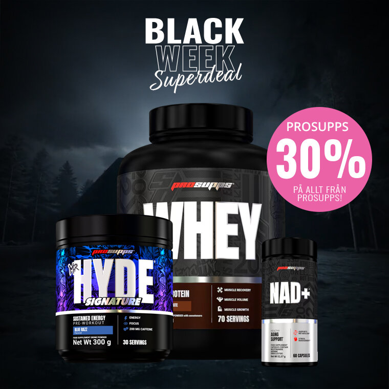 Black Week 2025 – Träningsprodukter & Kosttillskott