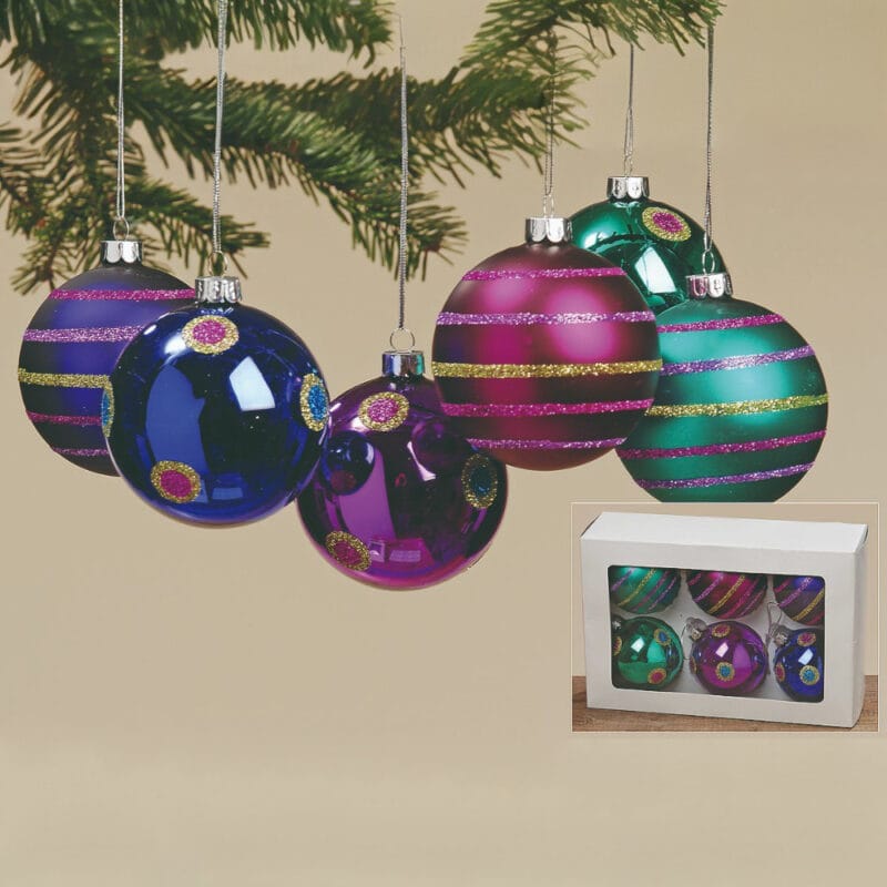 Glaskulor för Julgran Set om 6