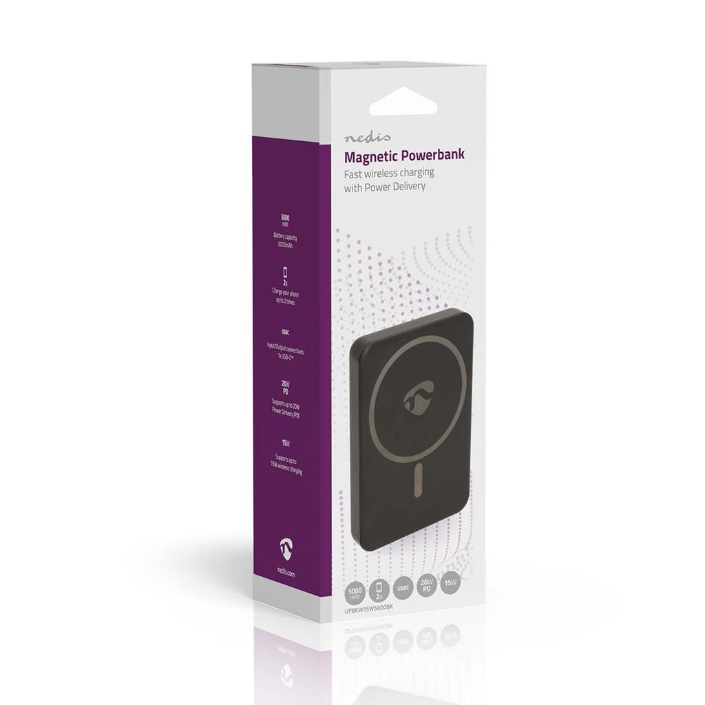 Nedis Powerbank med Trådlös Laddning 5000mAh