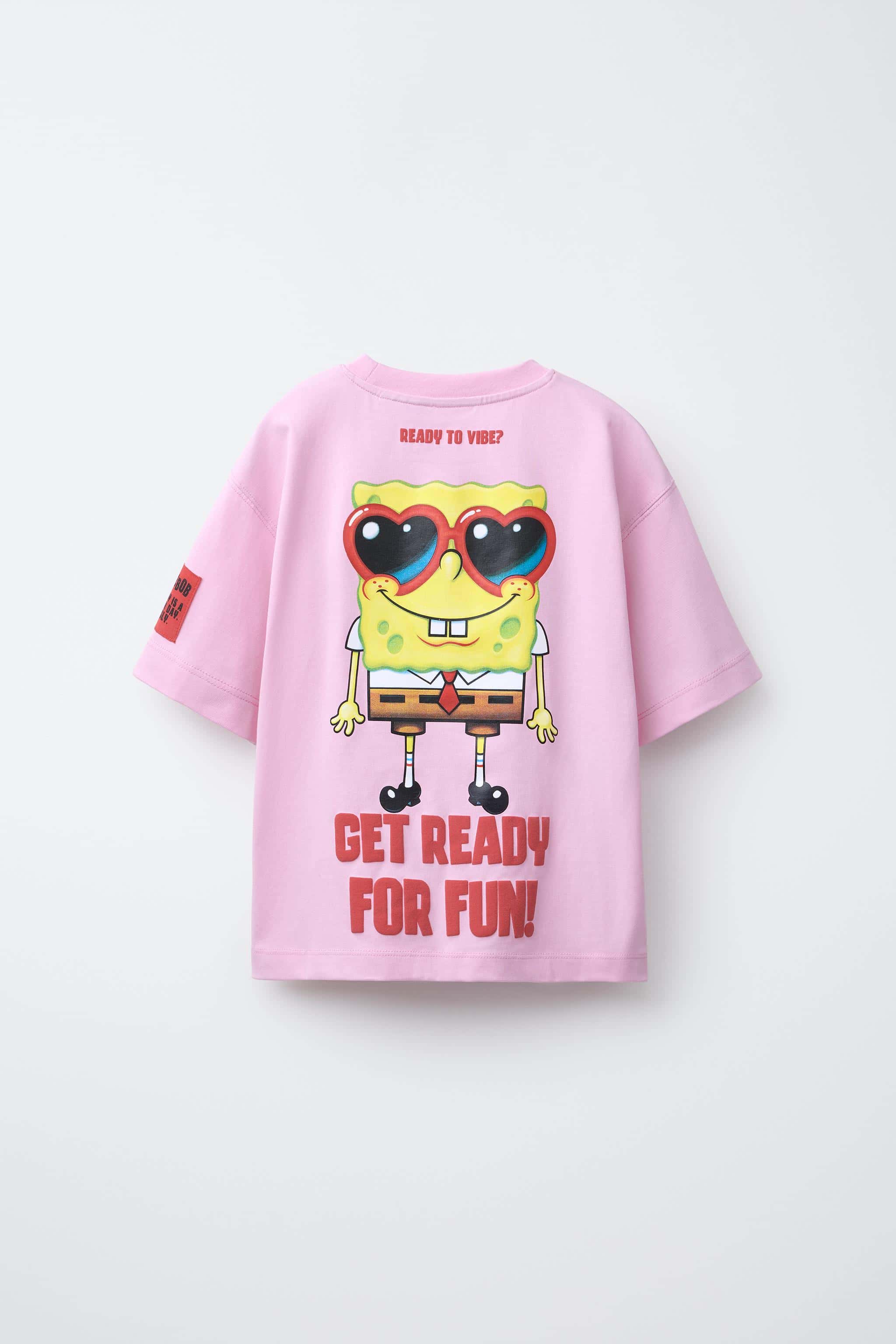 Rosa T-shirt med Svampbob Fyrkant