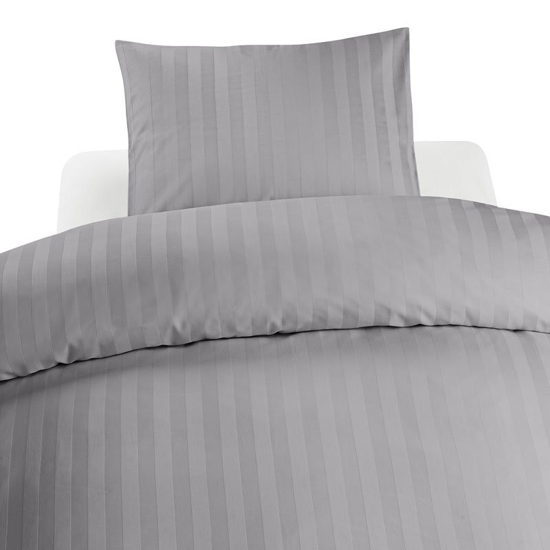 2-Delars Hotellsatin Set Ljusgrå