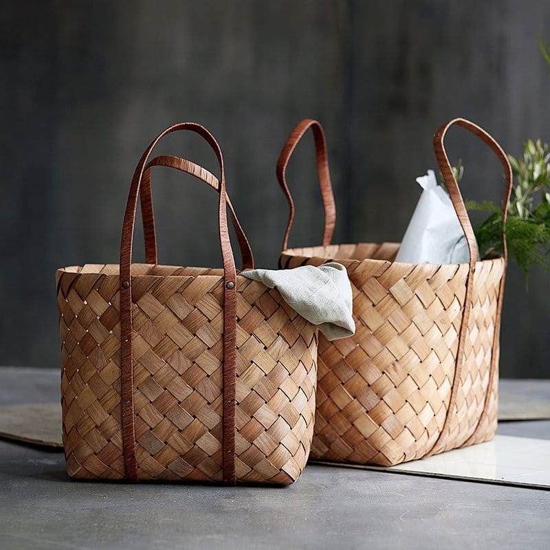 2-delat set flätade strandväskor