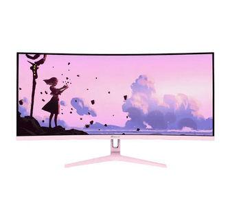 Arozzi Nova 34" UWQHD rosa gamingskärm