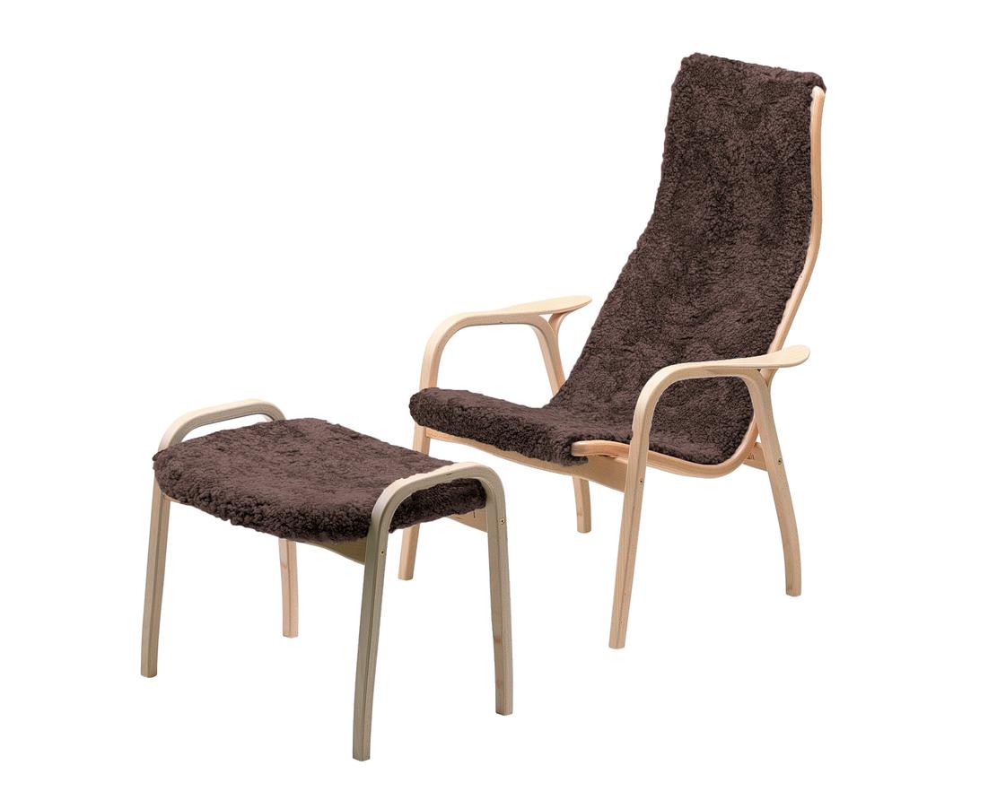 Lamino Fåtölj med Pall Scandinavian Grey